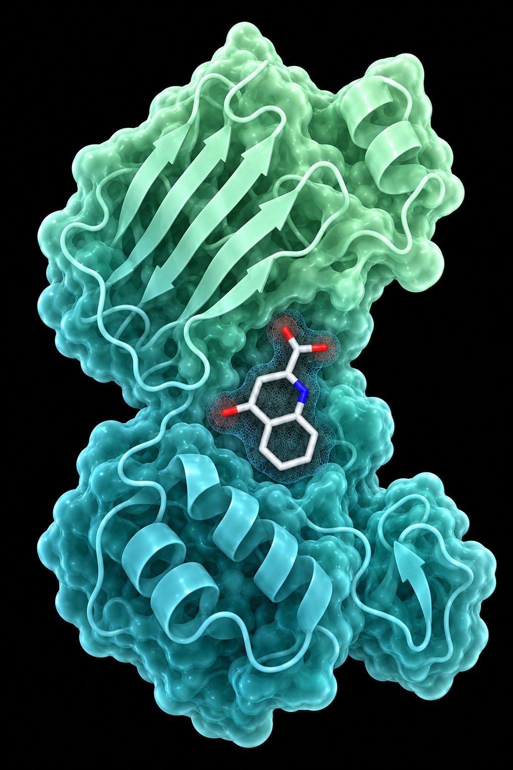 3D structure of kynurenic acid in a sensor binding pocket