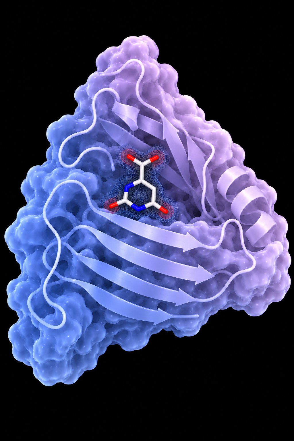 3D structure of orotate in a sensor binding pocket